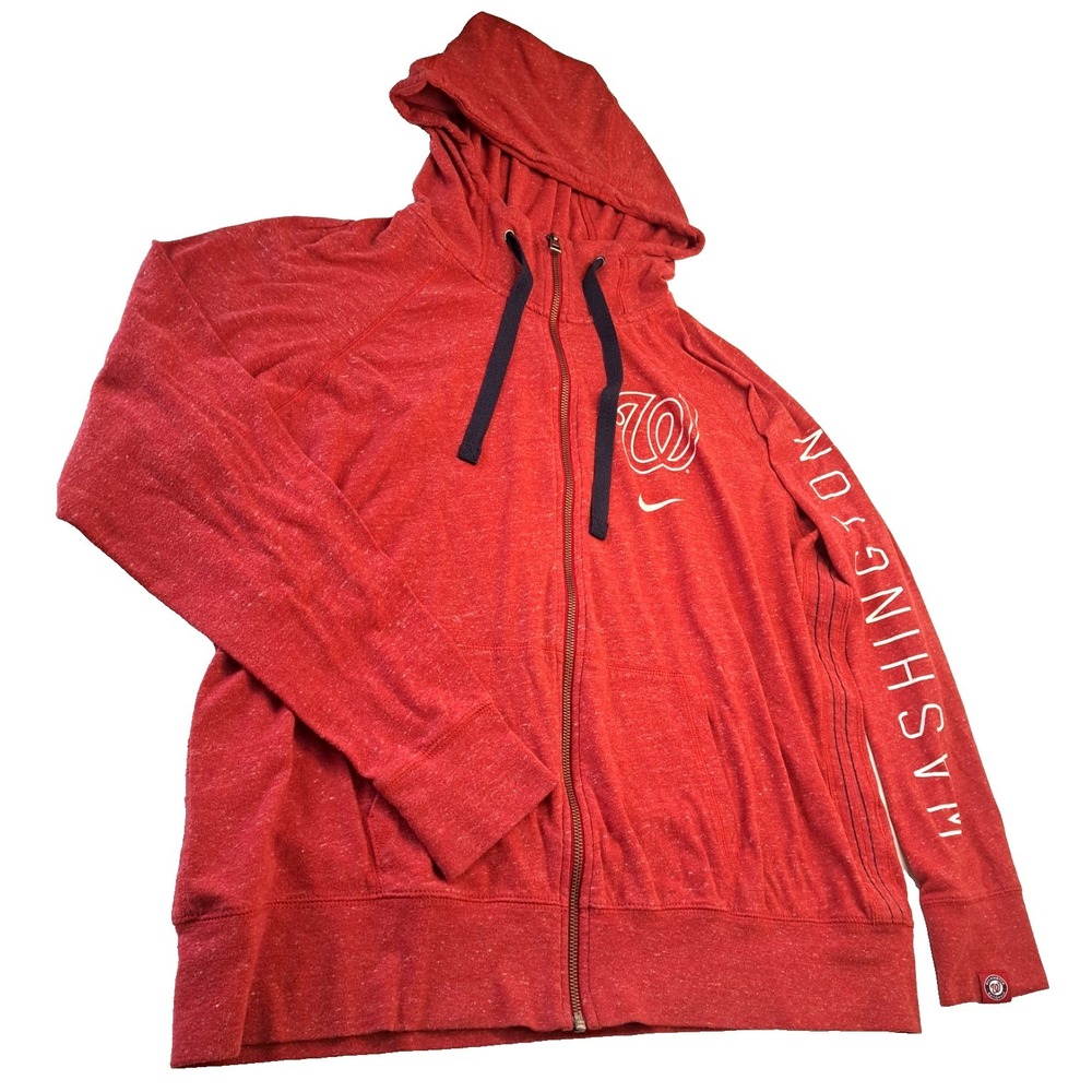 Nike Washington Nationals Full Zip Hoodie Women's XXL Lightweight Pocket MLB Fan